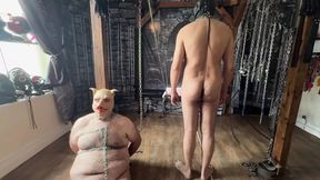 Part 2 Slave gets piggy to suck&#x1F61C; his cock&#x1F346;!