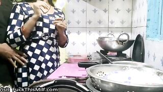 Indian bhabhi cooking in kitchen and fucking brother-in-law 4