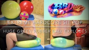 Huge Green RubberBall suffered a lot Under our 230KG-500LBS Bodies!!