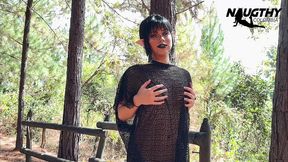 beautiful elf masturbating in the forest
