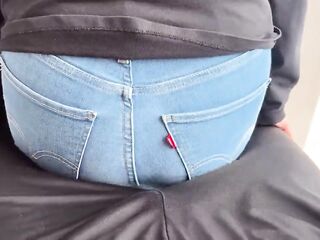 Constricted Jeans Dry Hump: Slutty Stepsis Orgasms on My Lap
