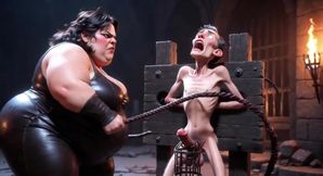 CBT Humiliation - BBW Mistress Whipping Locked Slave Cock