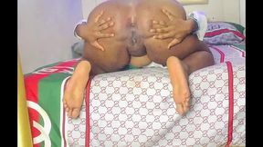 nasty pearl1~ ebony pastor wife was so horny and came back home to fuck her slimy holes and squirts