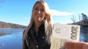 Euro Blonde Bangs Outdoors