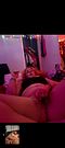 Thick white girl fingers and uses vibrator on her pussy while she is on her period while I jerk off and finger my ass on webcam together and cum
