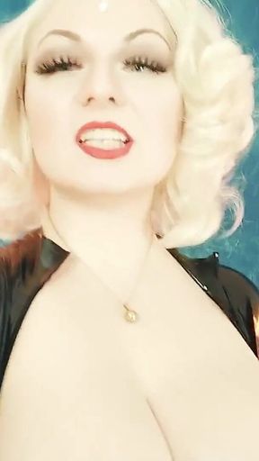 Latex Rubber Selfie Video with Facesitting Desires. Fetish Model and Mistress.
