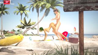 3DGSPOT - Oily Beauty Gets Her Cunt Plowed At The Beach! 3D ANIMATION!