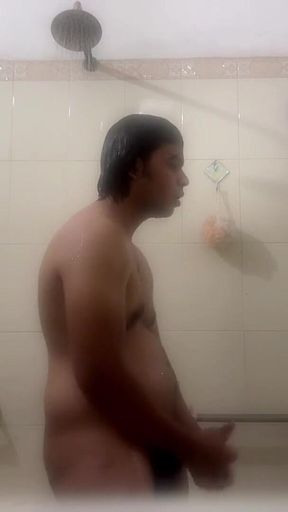 Young Desi Twink Gets Hard in the Shower