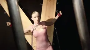 Submissive blonde gets double penetrated by rubber and hard cocks