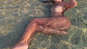 nudist beach naked girl swim and open pussytease