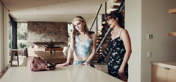 Trans stepmom Melanie Brooks comforts her stepdaugters cock