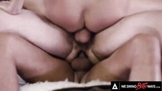 WE WAG BOTH WAYS - Wild Bisexous Three-way With Pristine Brink And 2 Coworkers