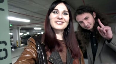 Jeny Smith the Russian girl films a secret solo session in public with her shaved pussy on display