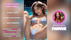 Hot AI-Generated Asian Babes - Photo Collection | Night Pool