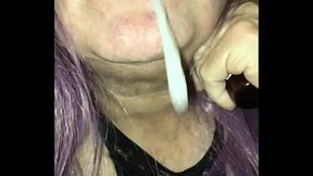 Mature Tranny with Another Oral Creampie