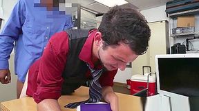 Office jock bent over desk for anal