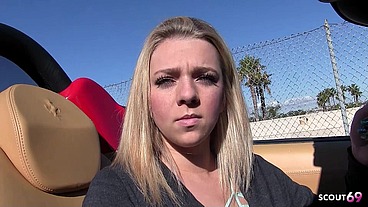Sweet blonde Girl with Overknee Socks Pick Up and talk to Fuck and Facial by older Guy