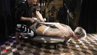 Twink sub tied up and dominated by hung hunk
