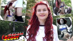 German Scout - Redhead Football Fan, Mia May Get it Dirty, Anal&#x1F44C;, and Fuck in Viewing
