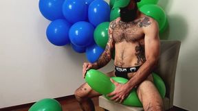 Male Looner Green Balloon Fuck