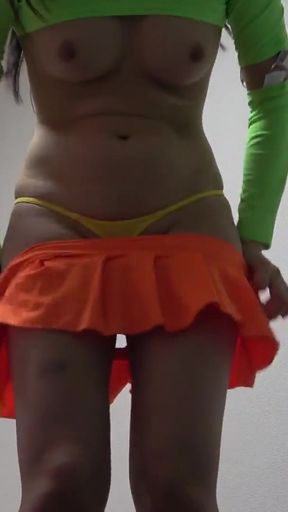 Key moment from &quot;Japanese girl Yuki takes off her sexy lingerie and changes into a miniskirt costume&quot;