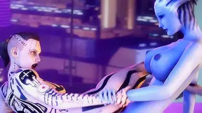 Blue Star 1 - Space girl licking and finger the asshole of a blue alien