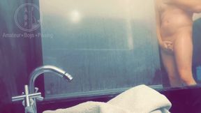 Pale White Skin Redhead Flatmate Caught Pissing in the Shower