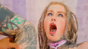 Tattooed punk girl gets deepthroat and anal fucked by BBC