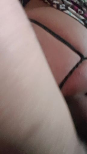 riding cock with thong on side
