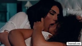 Smalltits TS stepmom bangs her stepteen