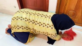 Arab Hot Maid Stuck: Please Hurry up & Fuck My Big Ass Then Get Me Out of Under Bed