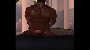 handsome clinton mcdonald jerking his big black dick