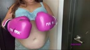 My brand new boxing gloves! Featuring Belly and tit punches