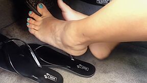 Light Blue Toenails Pumping Lexus Pedals