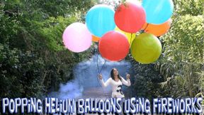 Popping helium balloons using fireworks