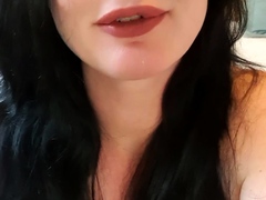 Very hot busty brunette solo masturbation on webcam