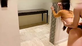 Hot crotchless black stockings &mdash;  long legs clamped tightly around her pussy&#x270C; &mdash;  making a loud sound