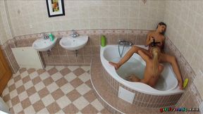 Girlfriends XXX - Getting Wet in the Tub Leads to Pussy Play
