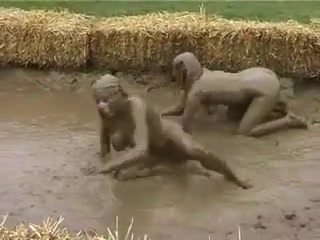 Big Boob Naked Mud Wrestling