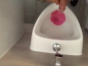 Compilation - Uncut boy 3 times piss at different places - urinal, outside