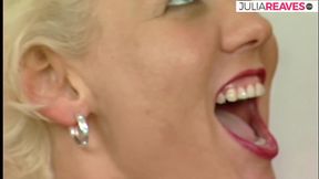 Blonde babe sucks huge cock to a massive mouth cumshot