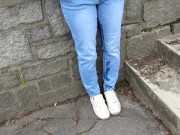Nonchalant pissing my jeans again in public place !!!