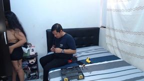 a sexy model in high heels with beautiful legs fuck technician internet