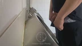 Spying on a Redhead Boy in Public Toilets Urinal