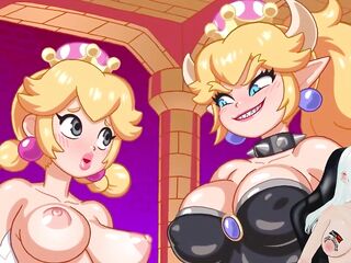Marvelous Princess Mario Peach was fucked hard by her friend with a strap-on