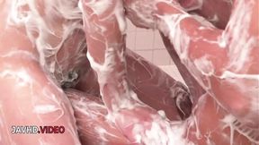Kinky Asian EXPERIENCED ONE blows cock in shower POV
