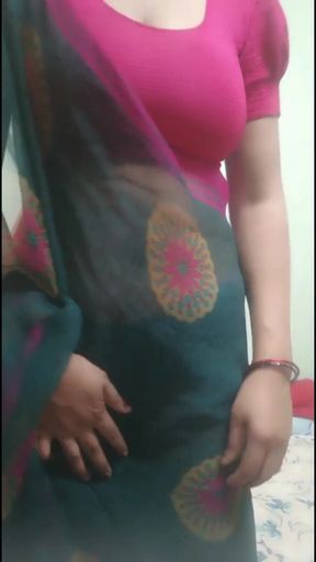 Desi Saree Undressing Tease - Full Nude Solo Play - Intense Orgasm - No Face - 4K