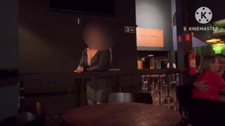 He gets horny when I flash my luscious tits for the extranges to see