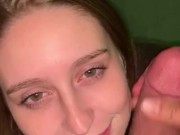 Laney Grey late night romantic outdoor public blowjob baby
