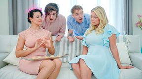 Gambling Penny Barber and Rachael Cavalli at foursome xxx